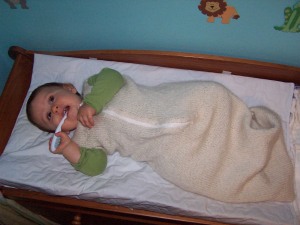 Rowan in his new sleep sack